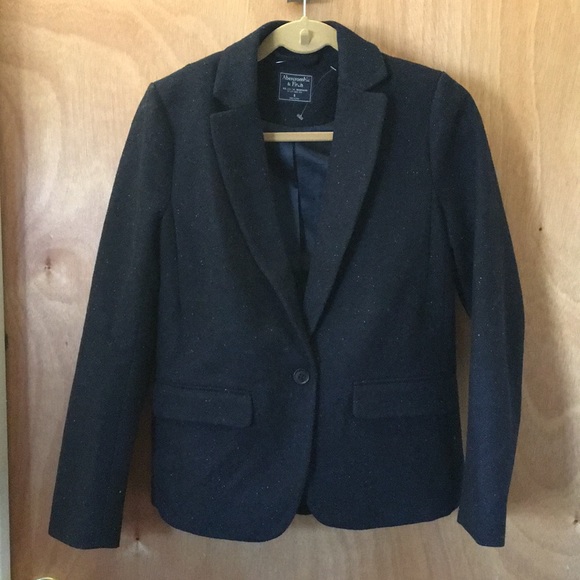 NEW Abercrombie & Fitch Herringbone Blazer - Navy - Picture 2 of 7